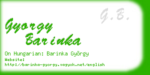gyorgy barinka business card